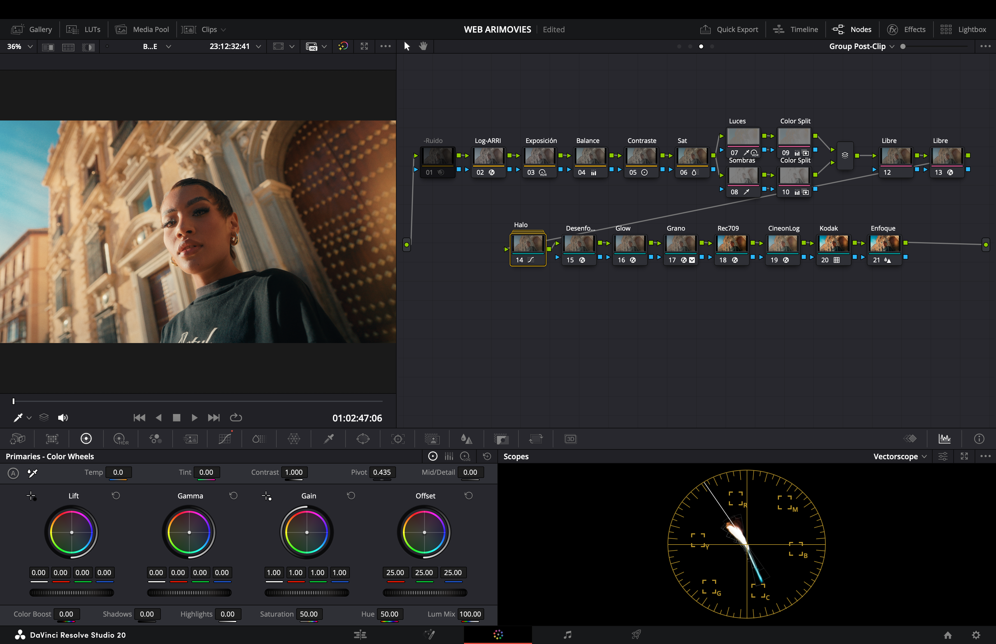 DaVinci Resolve Color Grading - Fashion Portrait with Node Tree