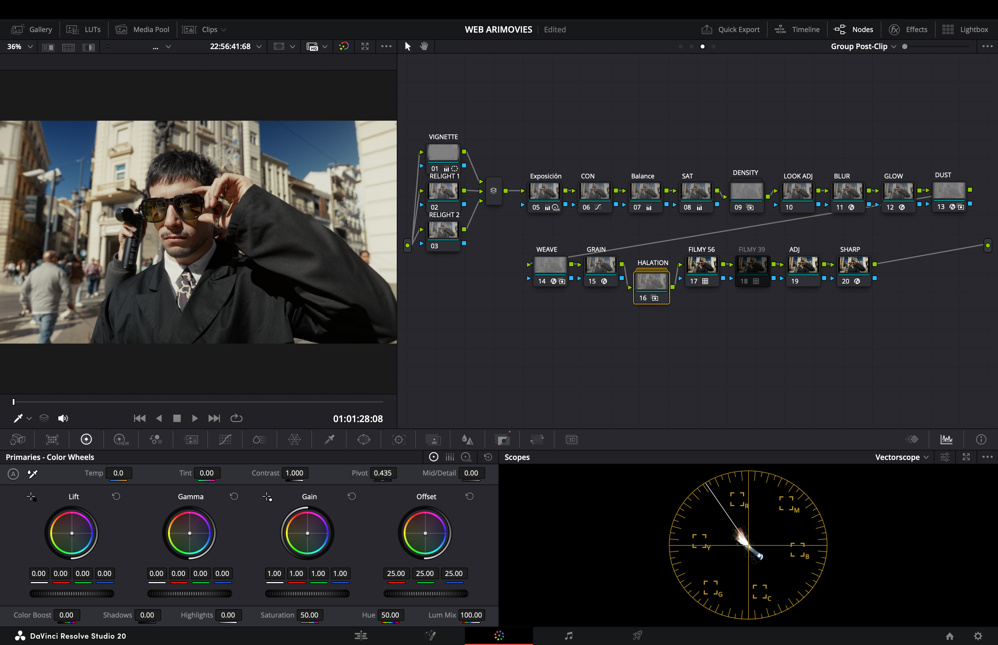 DaVinci Resolve Node Tree - Professional Color Grading Workflow